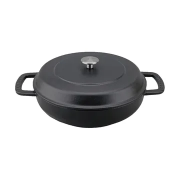 Patelnia żeliwna emaliowana sauté Ø28 cm - Black-silver knob - Combekk