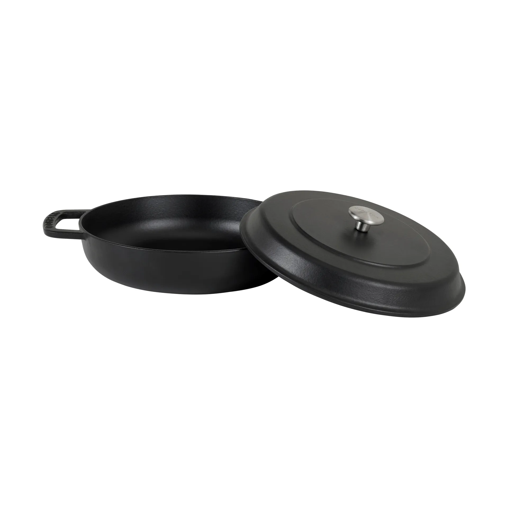Patelnia żeliwna emaliowana sauté Ø28 cm, Black-silver knob Combekk