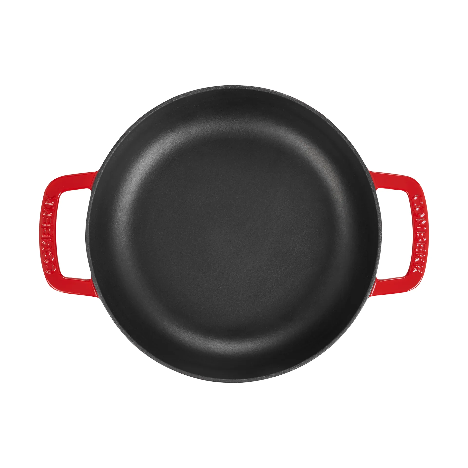 Patelnia żeliwna emaliowana sauté Ø28 cm, Wiśnia-srebrne pokrętło Combekk