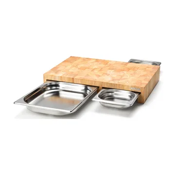Deska do krojenia drewno gumowe z 3 tacami - 32x48 cm - Continenta