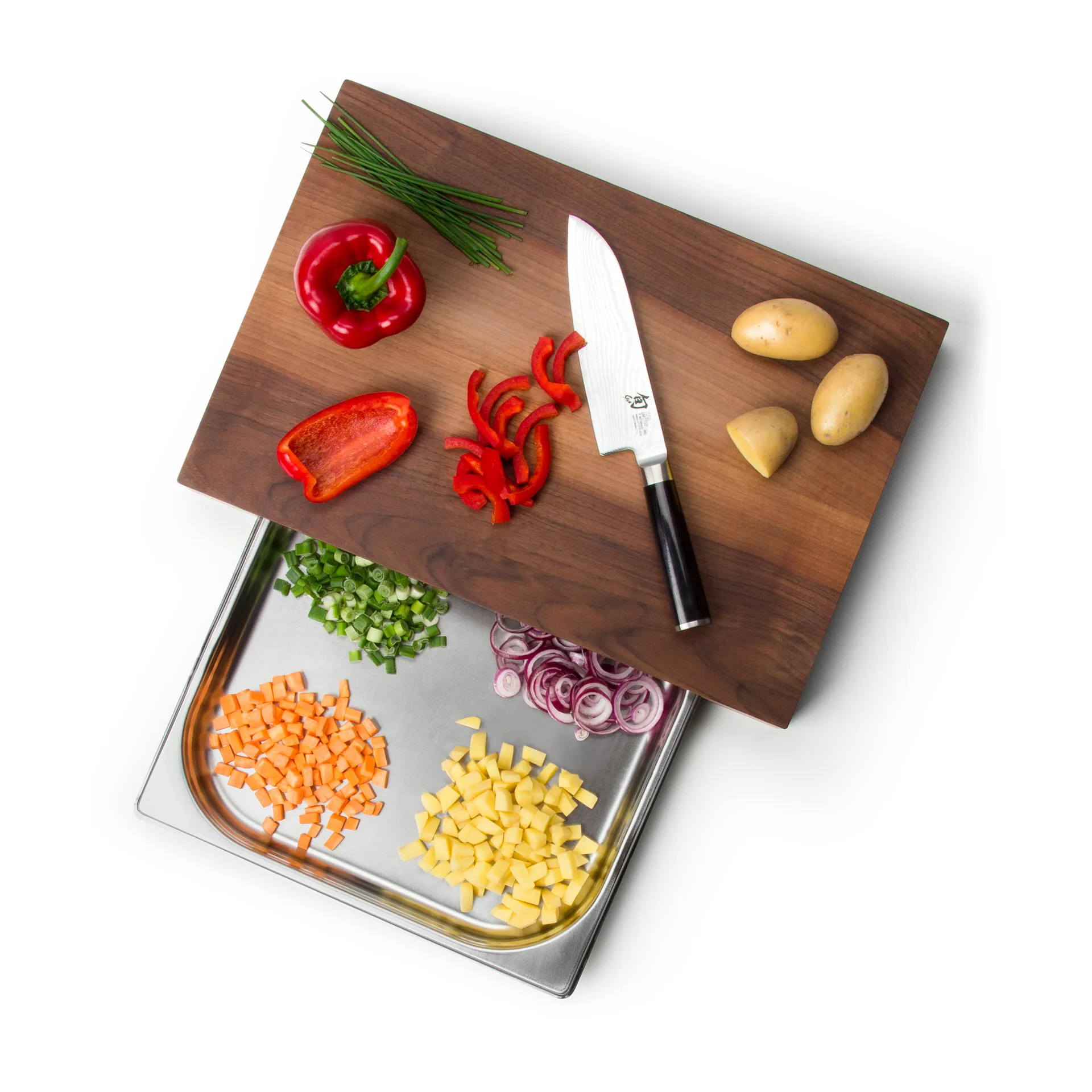 Deska do krojenia orzech z 1 tacką, 32x48 cm Continenta