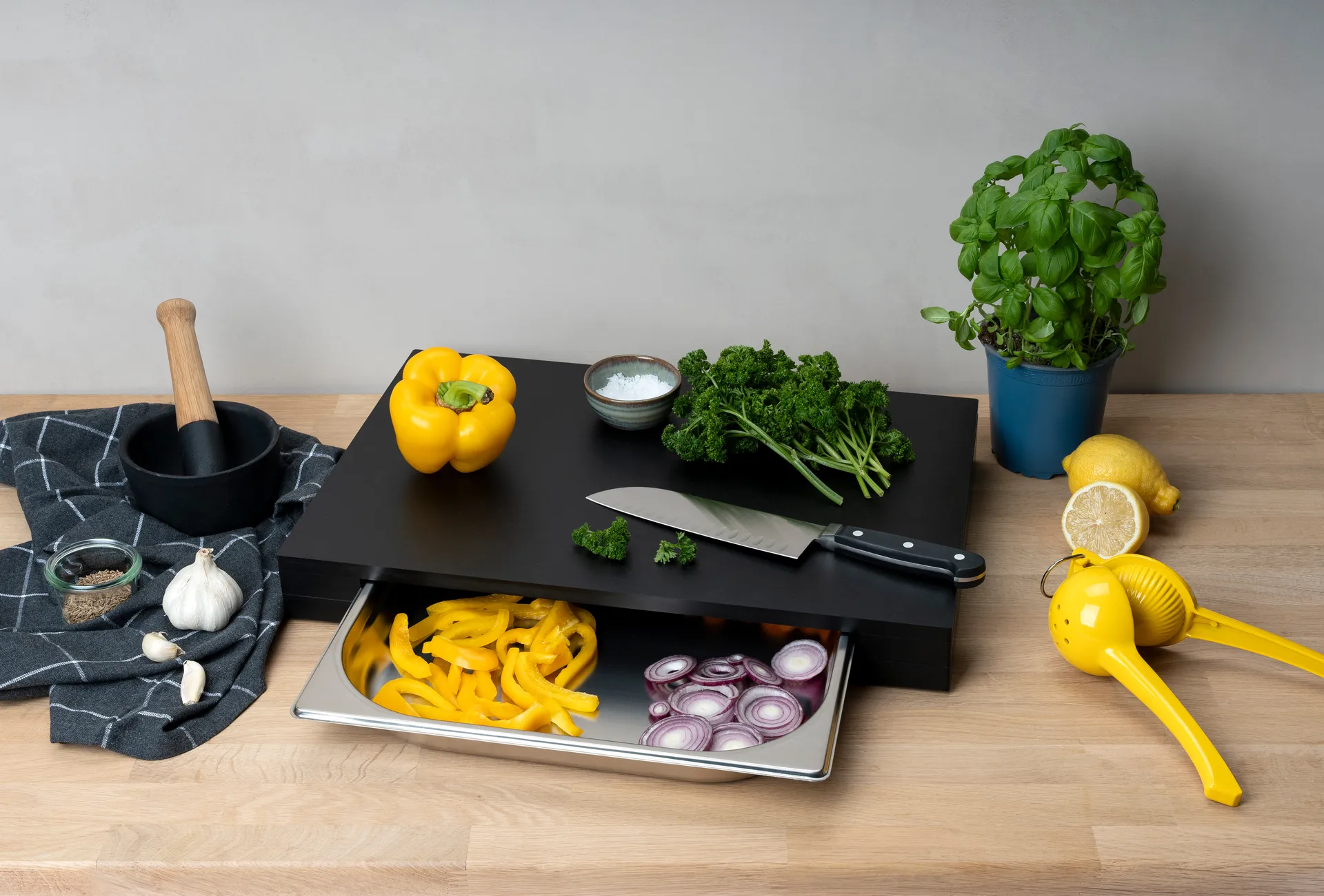 Duracore deska do krojenia z szufladą, 48x32,5 Continenta