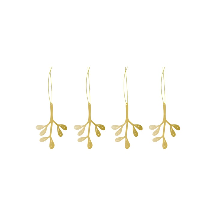 Cooee Świąteczny wisiorek mosiądz 4-pack - Mistletoe - Cooee Design