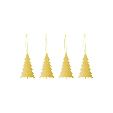 Cooee Świąteczny wisiorek mosiądz 4-pack - Tree - Cooee Design