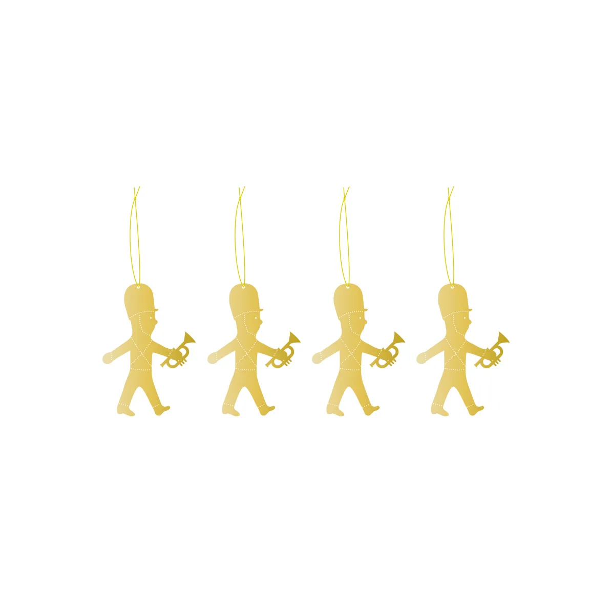 Cooee Świąteczny wisiorek mosiądz 4-pack, Trumpet boy Cooee Design