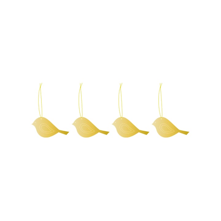 Cooee Świąteczny wisiorek mosiądz 4-pack - Winter bird - Cooee Design