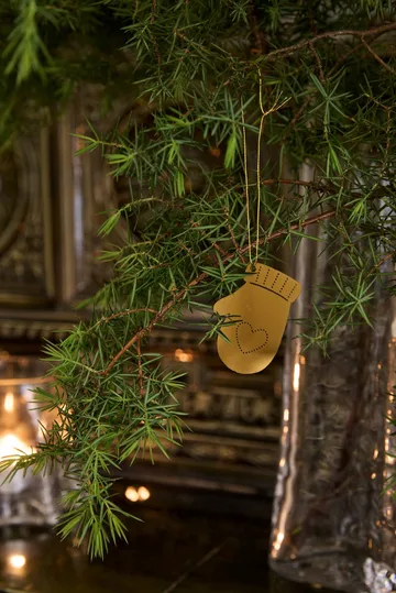 Deco Winter activities zawieszki świąteczne 6 sztuk - Mosiądz - Cooee Design