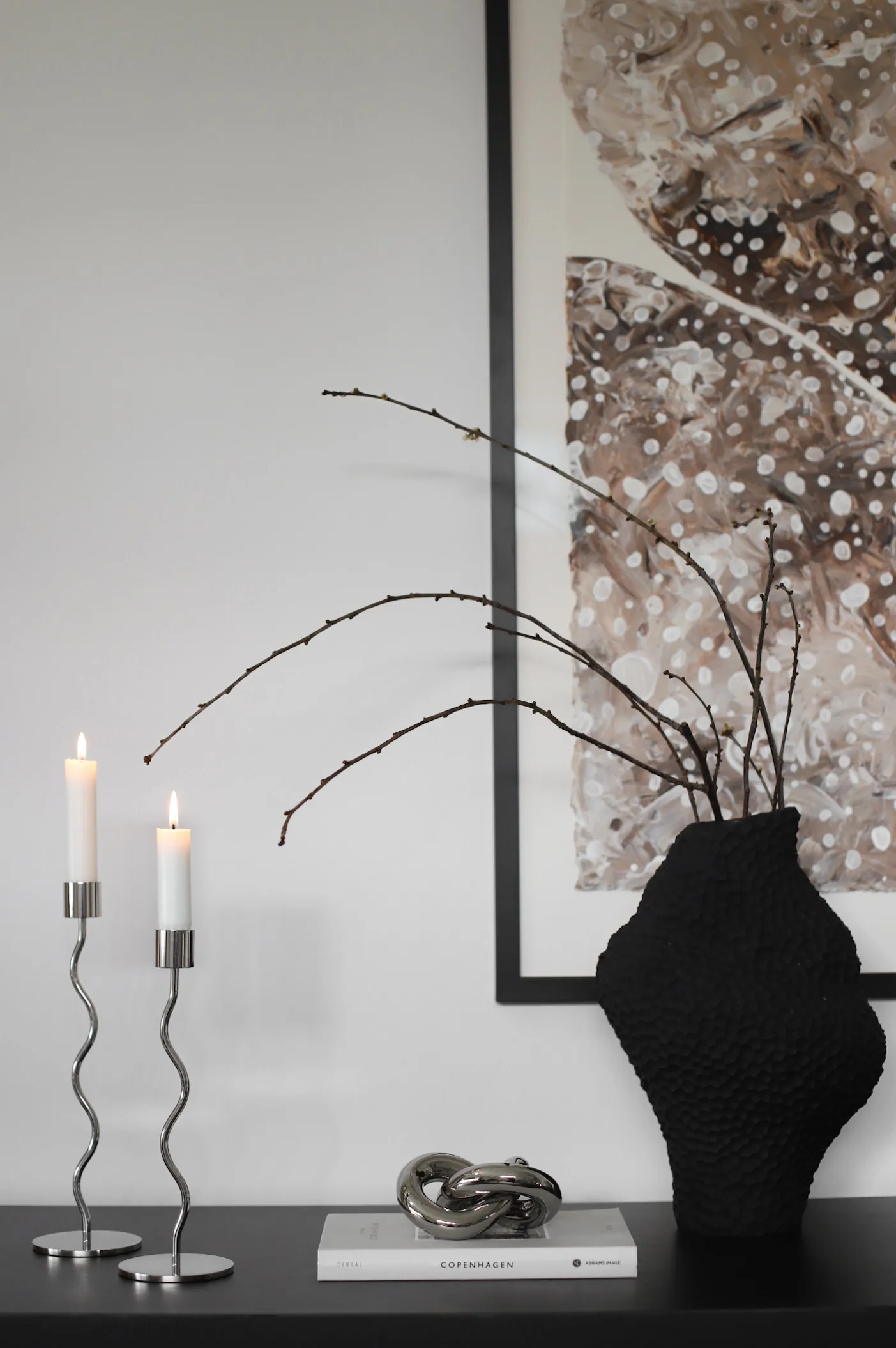 Dekoracja Knot Table small, Light Silver Cooee Design