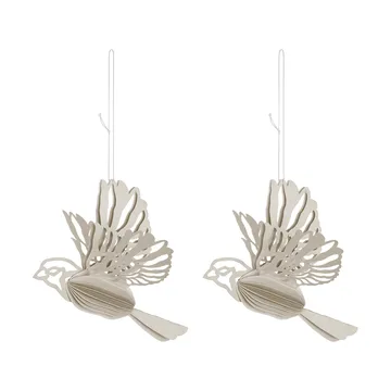 Dekoracyjna zawieszka w kształcie papierowego ptaka 2 szt. - Piasek - Cooee Design