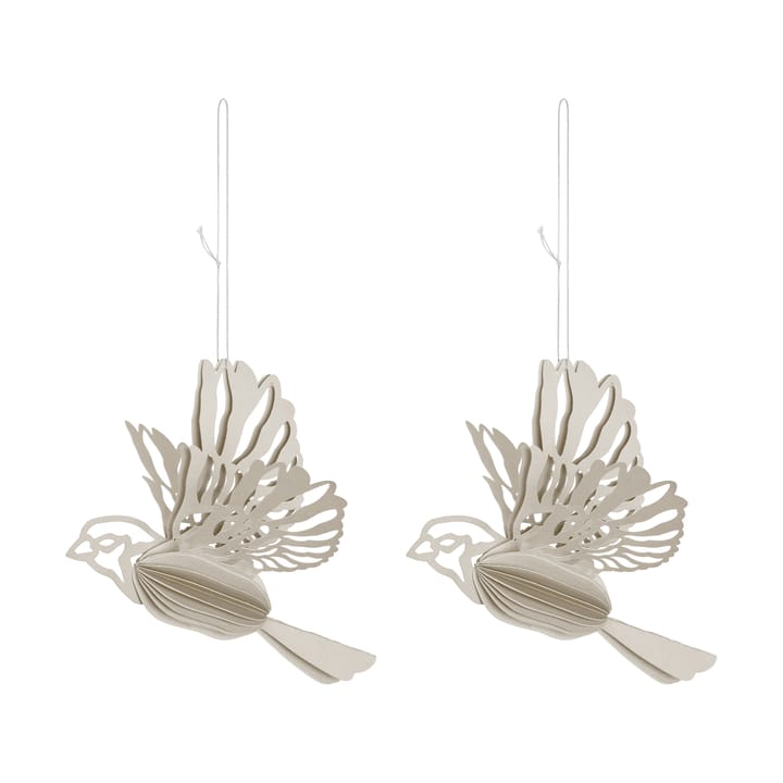 Dekoracyjna zawieszka w kształcie papierowego ptaka 2 szt. - Piasek - Cooee Design