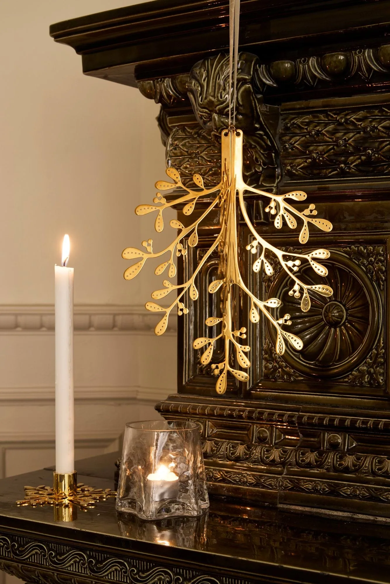 Mistletoe ozdoba świąteczna 2-pak, Mosiądz 20 cm Cooee Design
