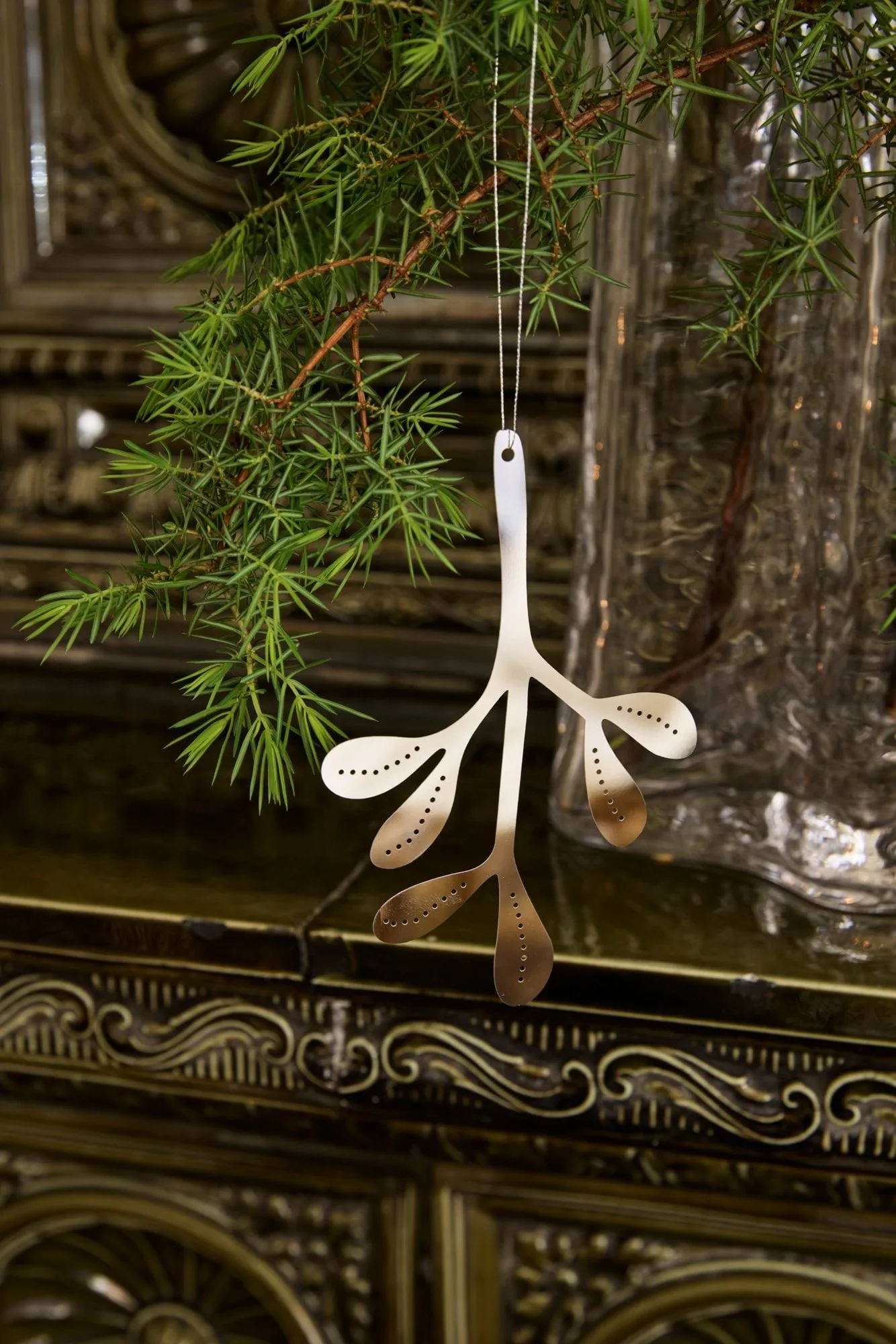 Mistletoe ozdoba świąteczna 2-pak, Stal nierdzewna, 12 cm Cooee Design