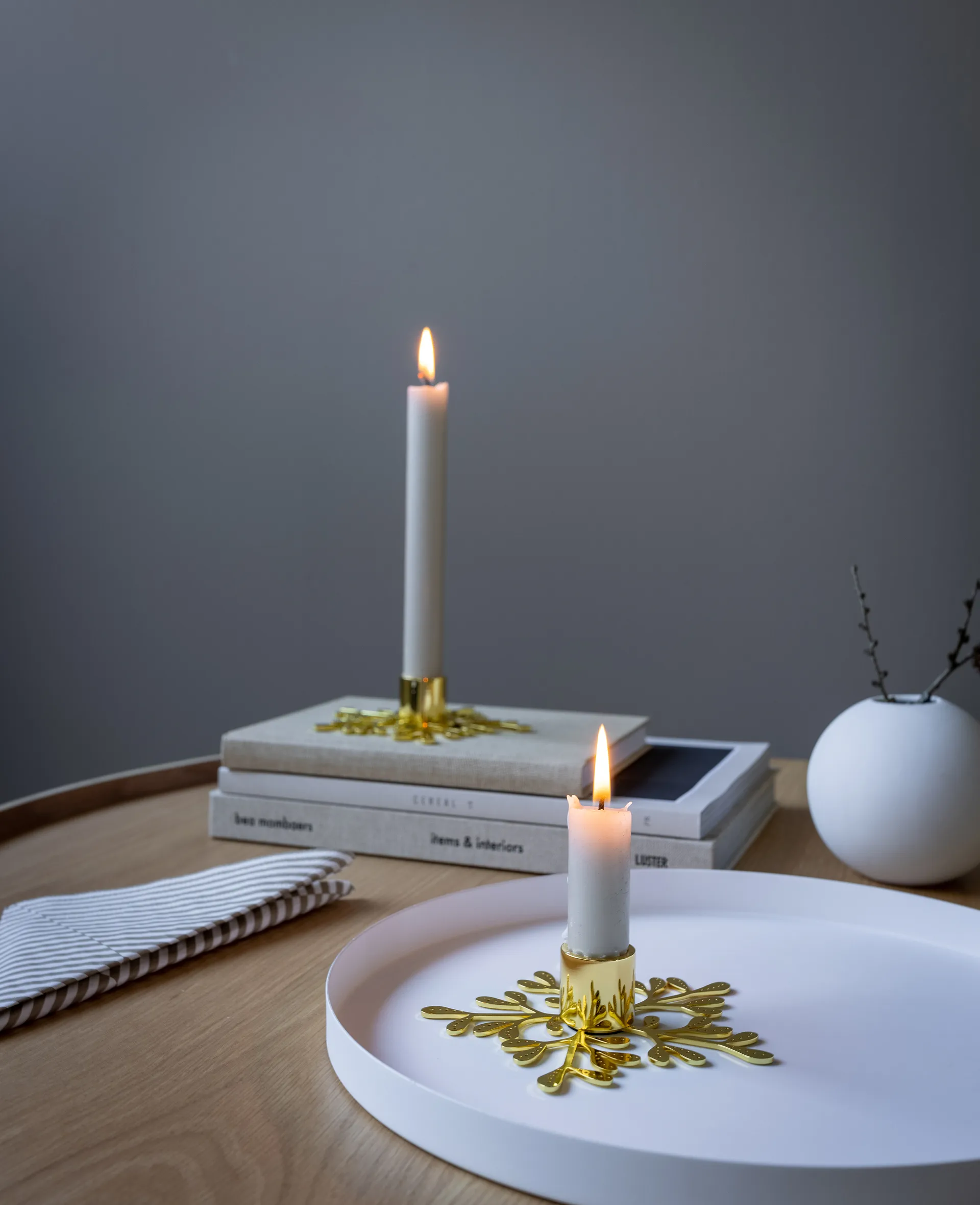 Mistletoe świecznik, mosiądz Cooee Design