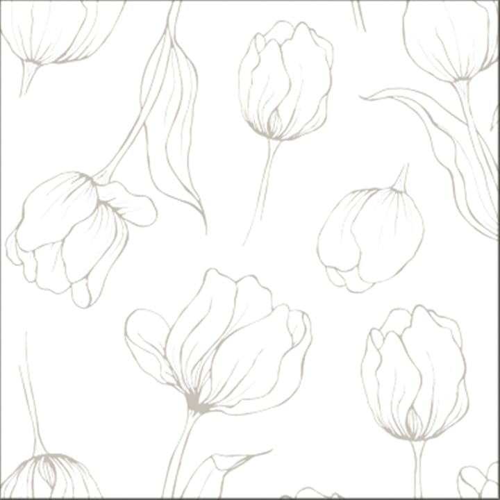 Serwetki Tulipa 16x16 cm, 18-pak - Biały - Cooee Design