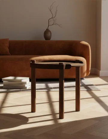Stół Woody Ø45 cm - Dąb bejcowany na ciemno - Cooee Design
