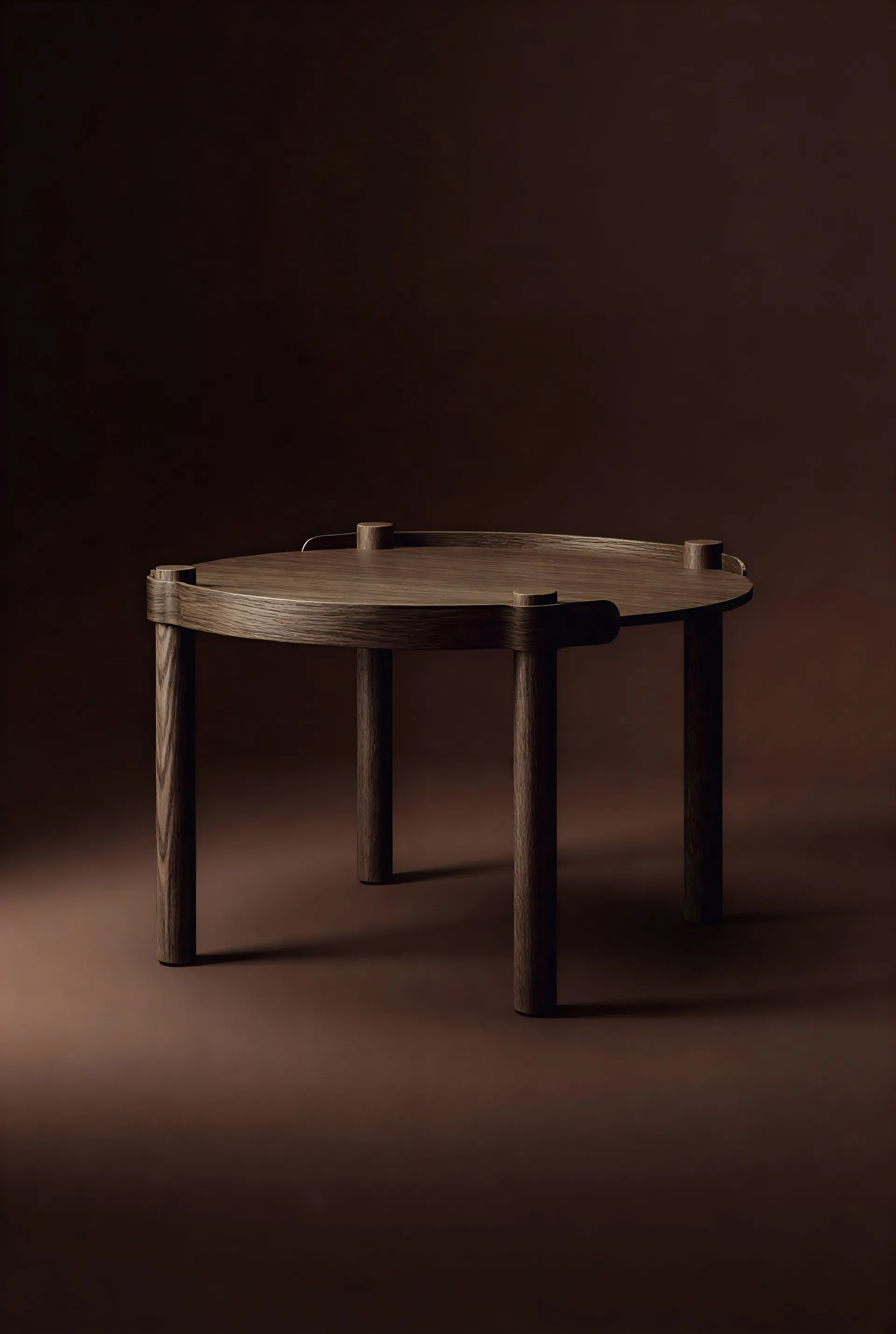 Stół Woody Ø80 cm, Dąb bejcowany na ciemno Cooee Design