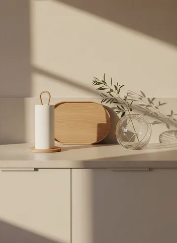 Stojak na papier kuchenny Woody - Dąb - Cooee Design