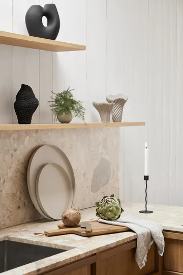 Świecznik Curved 23 cm - Czarny - Cooee Design