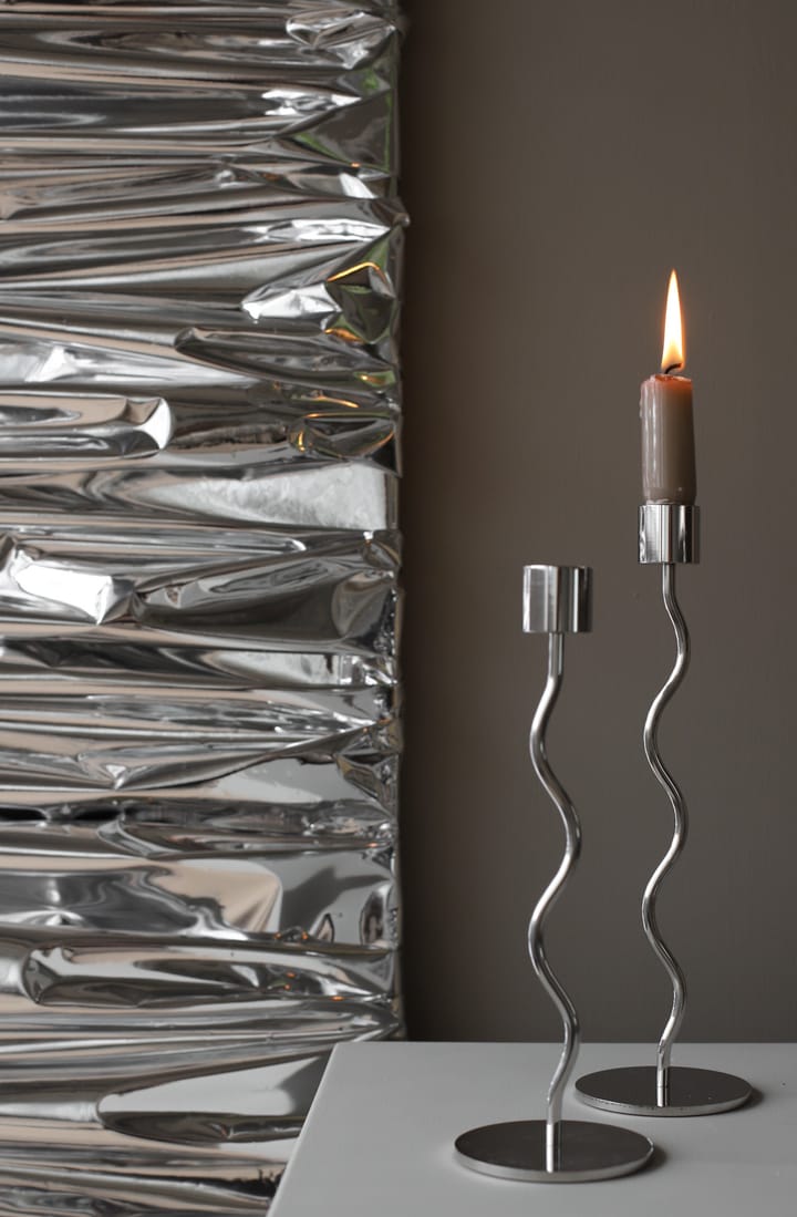 Świecznik Curved 23 cm, Stal nierdzewna Cooee Design