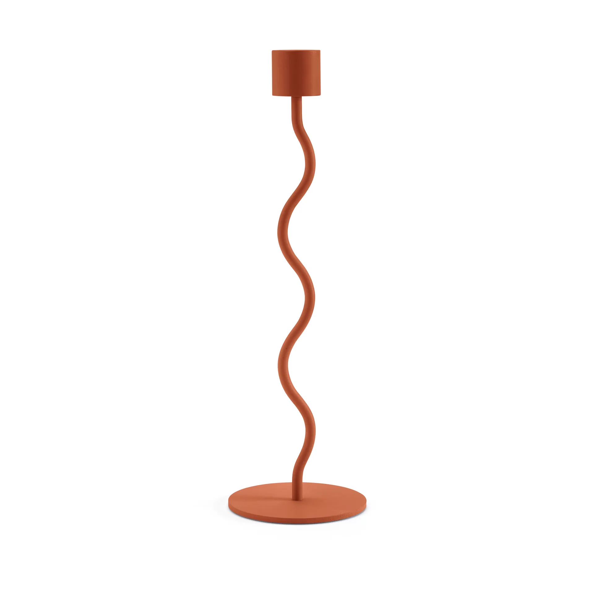 Świecznik Curved 26 cm, Brick red Cooee Design