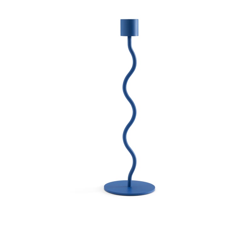 Świecznik Curved 26 cm - Cobalt Blue - Cooee Design