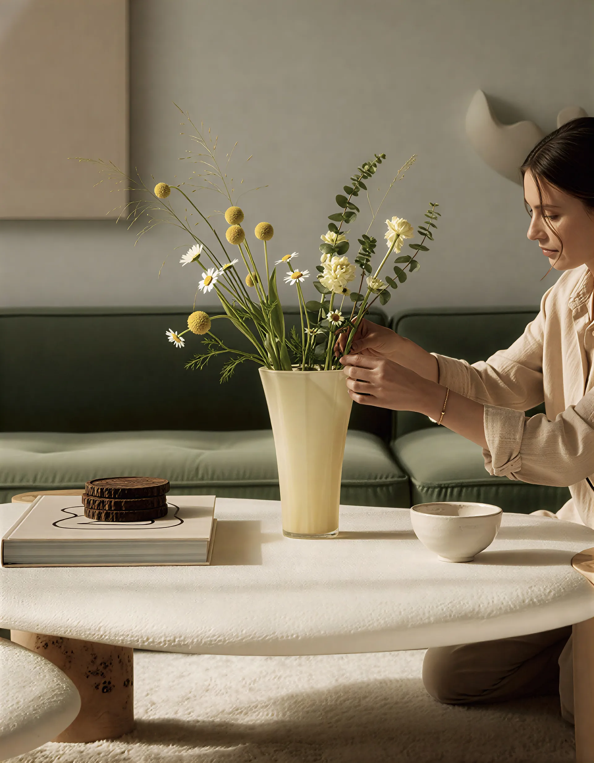 Wazon Liliané 18 cm, Butter yellow Cooee Design