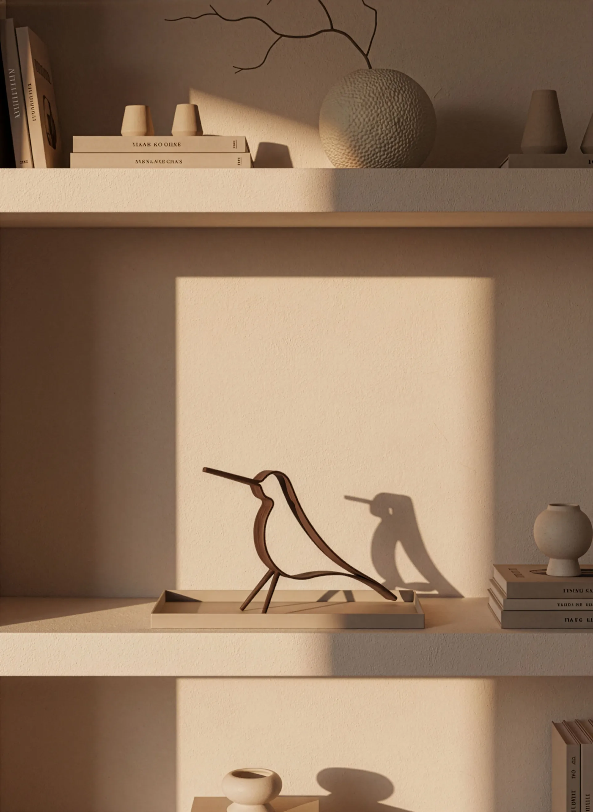 Woody Bird duży, Dąb bejcowany na ciemno Cooee Design