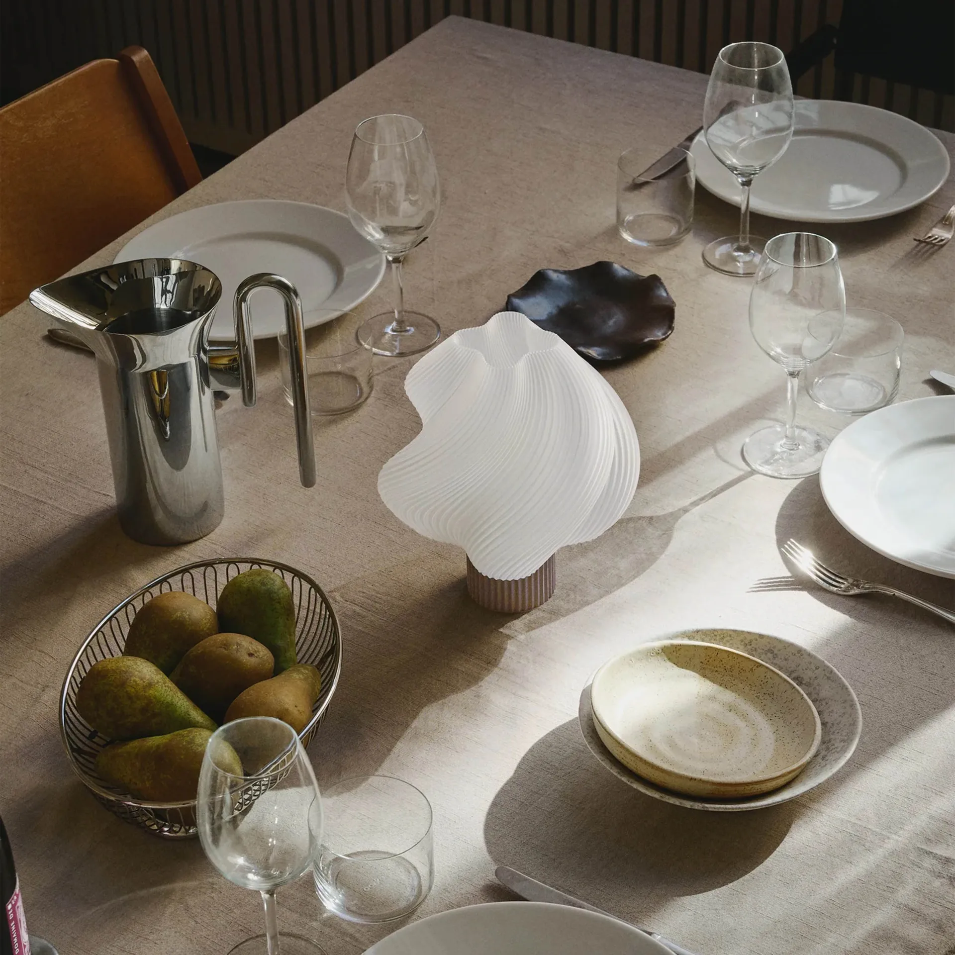 Soft Serve lampa stołowa przenośna , Mocha, 23 cm Crème Atelier