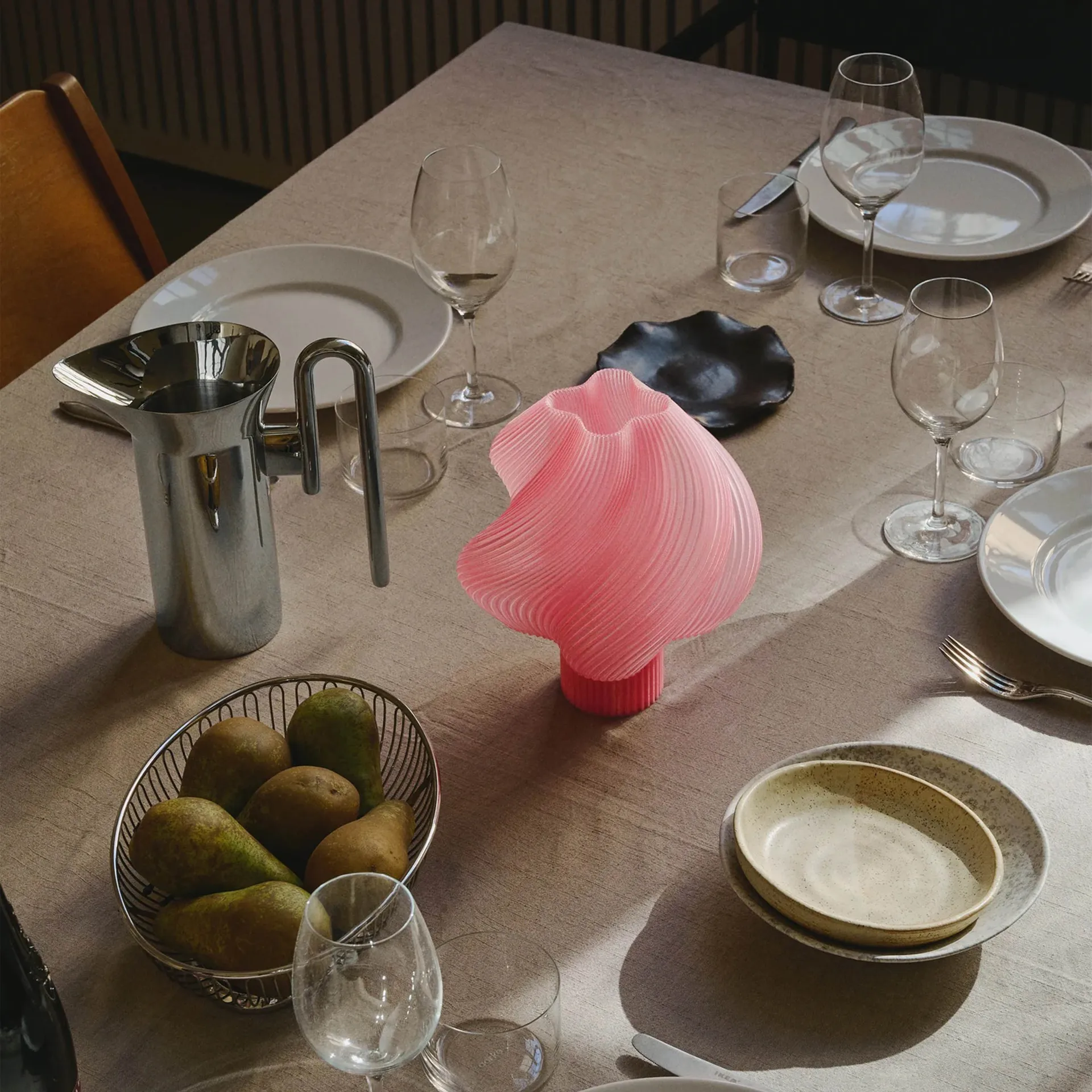 Soft Serve lampa stołowa przenośna , Peach sorbet, 23 cm Crème Atelier