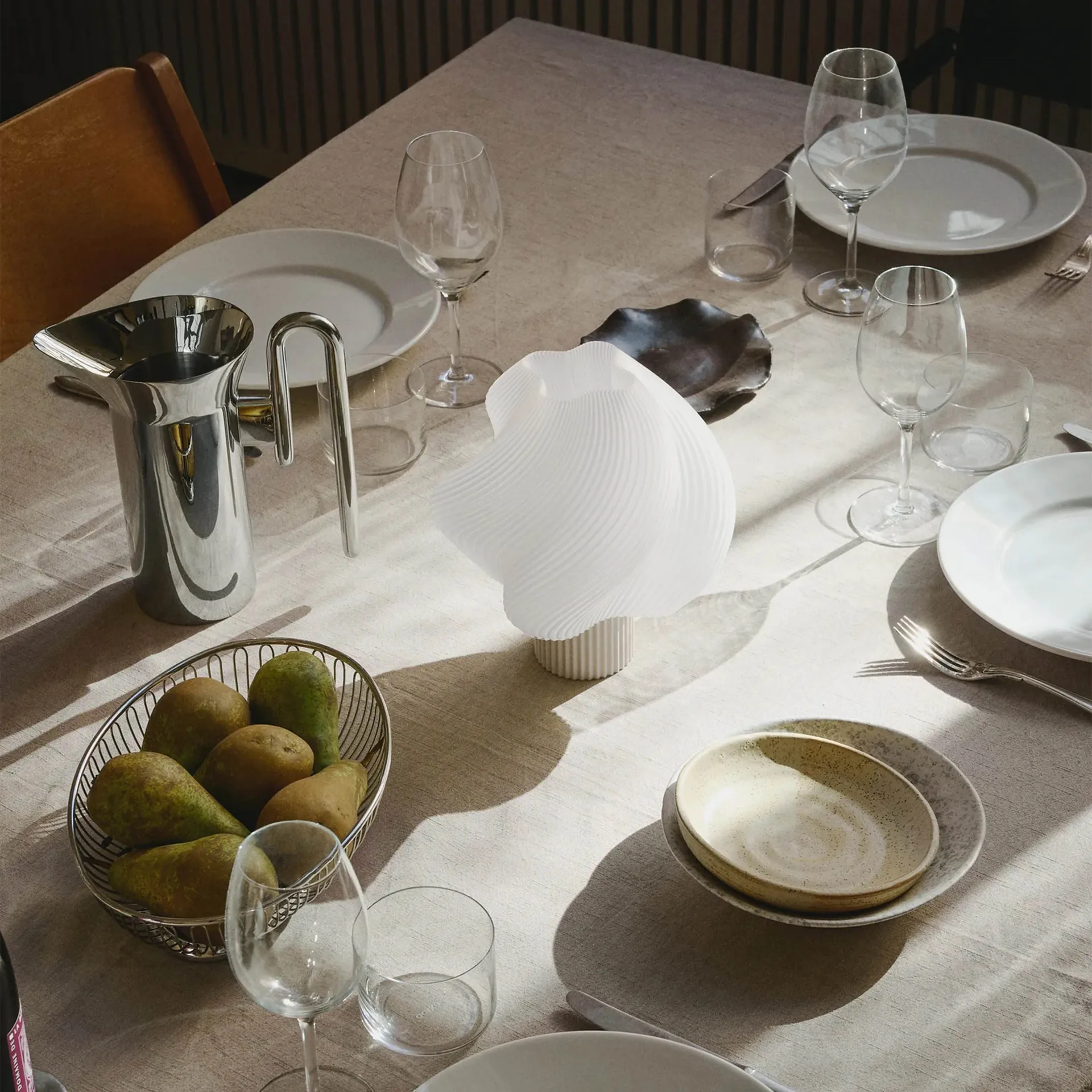 Soft Serve lampa stołowa przenośna , Vanilla bean, 23 cm Crème Atelier