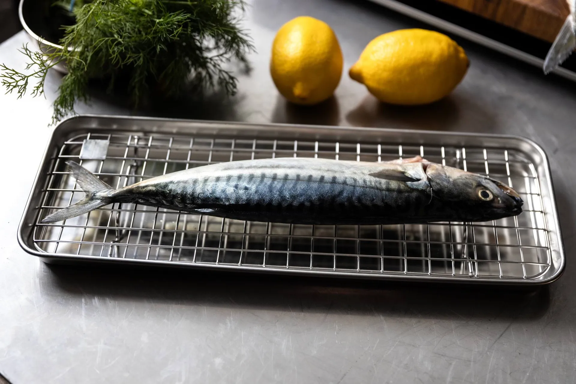 Blacha gastronomiczna Culimat z rusztem chłodzącym., Stal nierdzewna, 38x14x2,5 cm Culimat