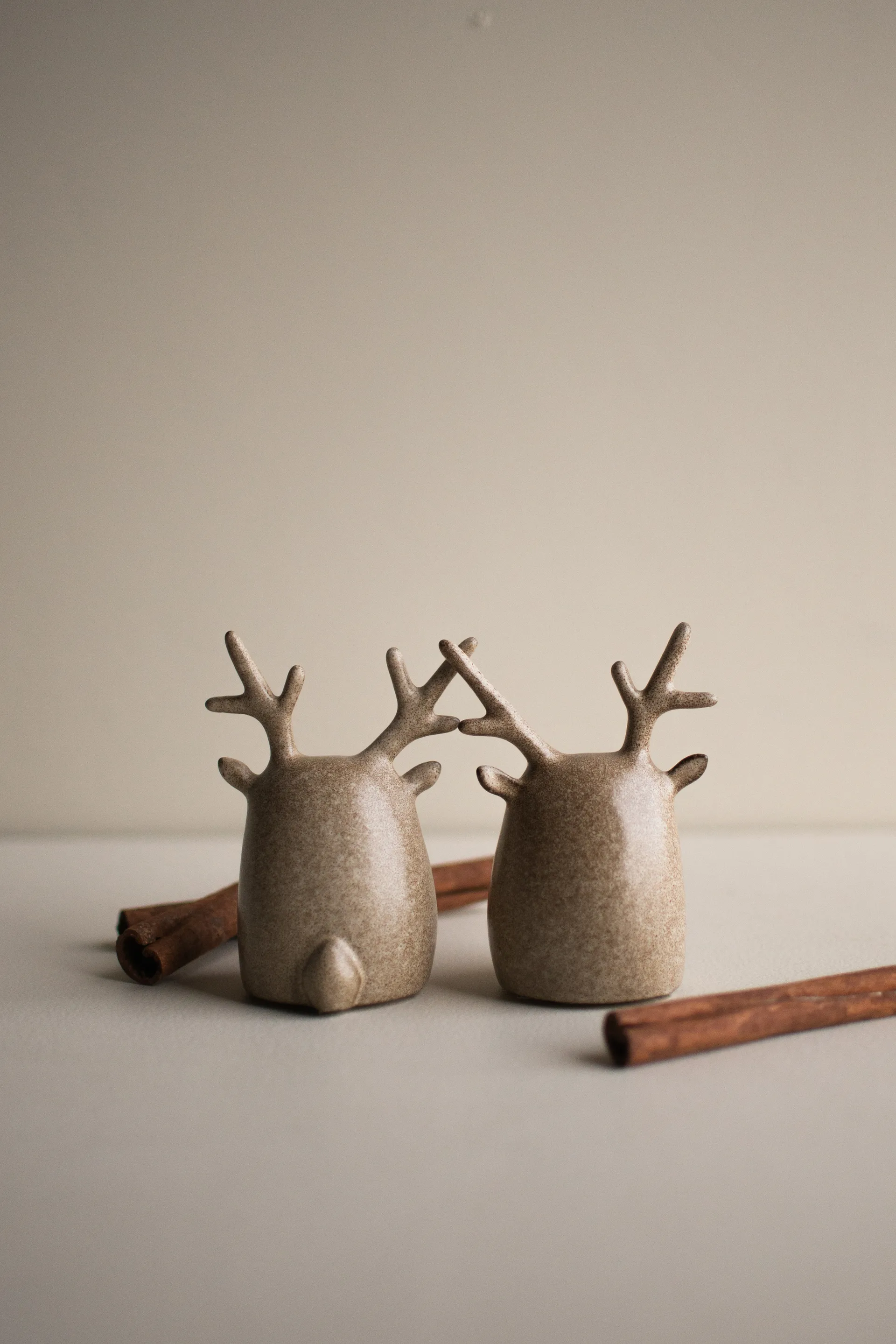 Dekoracja - Deer Twins, 2 częściowa, Beżowy DBKD