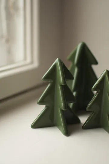 Dekoracja zimowe drzewo - Zielony, 8 cm - DBKD