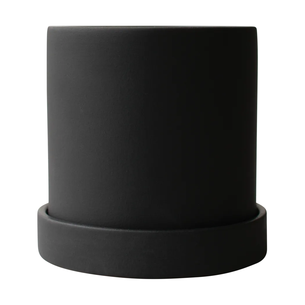 Doniczka Grow Ø10 cm z podstawką, Sandy black DBKD