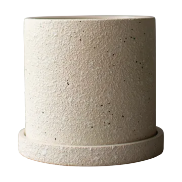 Doniczka Grow Ø13 cm z podstawką - Creme structure - DBKD