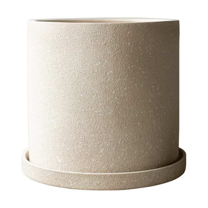 Doniczka Grow Ø30 cm z podstawką - Creme structure - DBKD