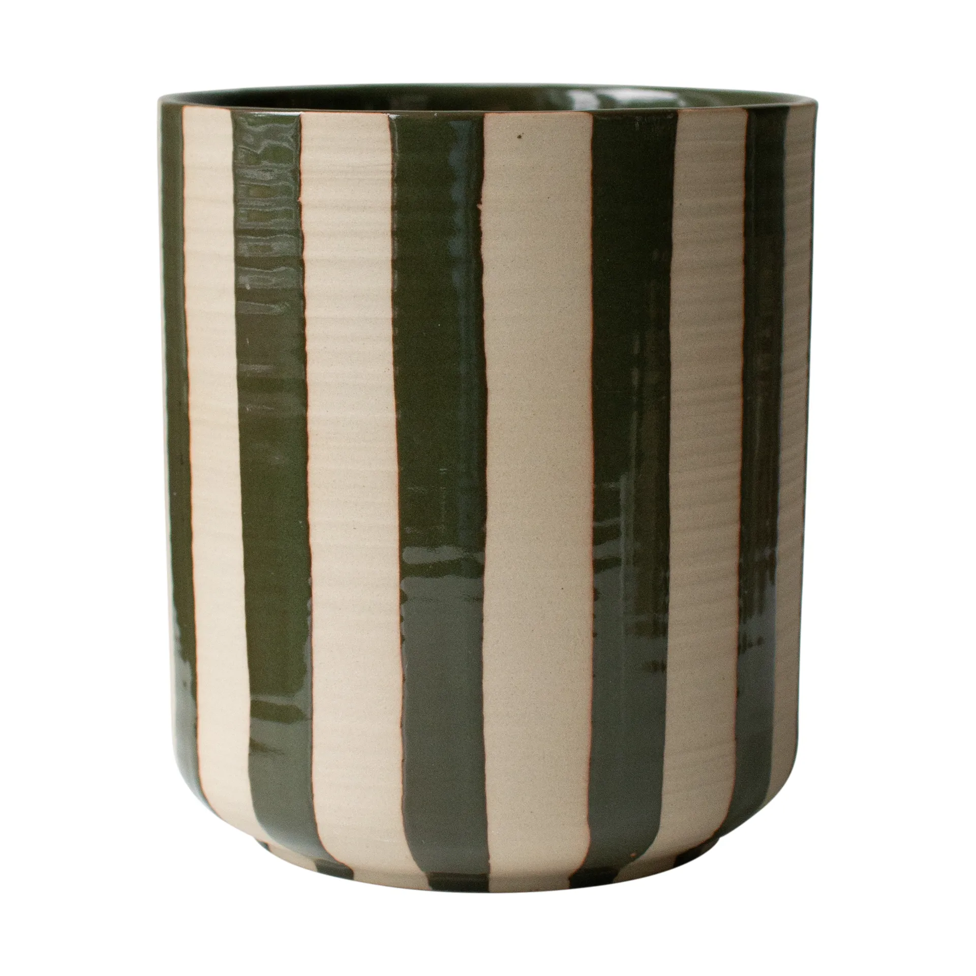 Doniczka Line Ø14x16 cm, Stripe Green DBKD