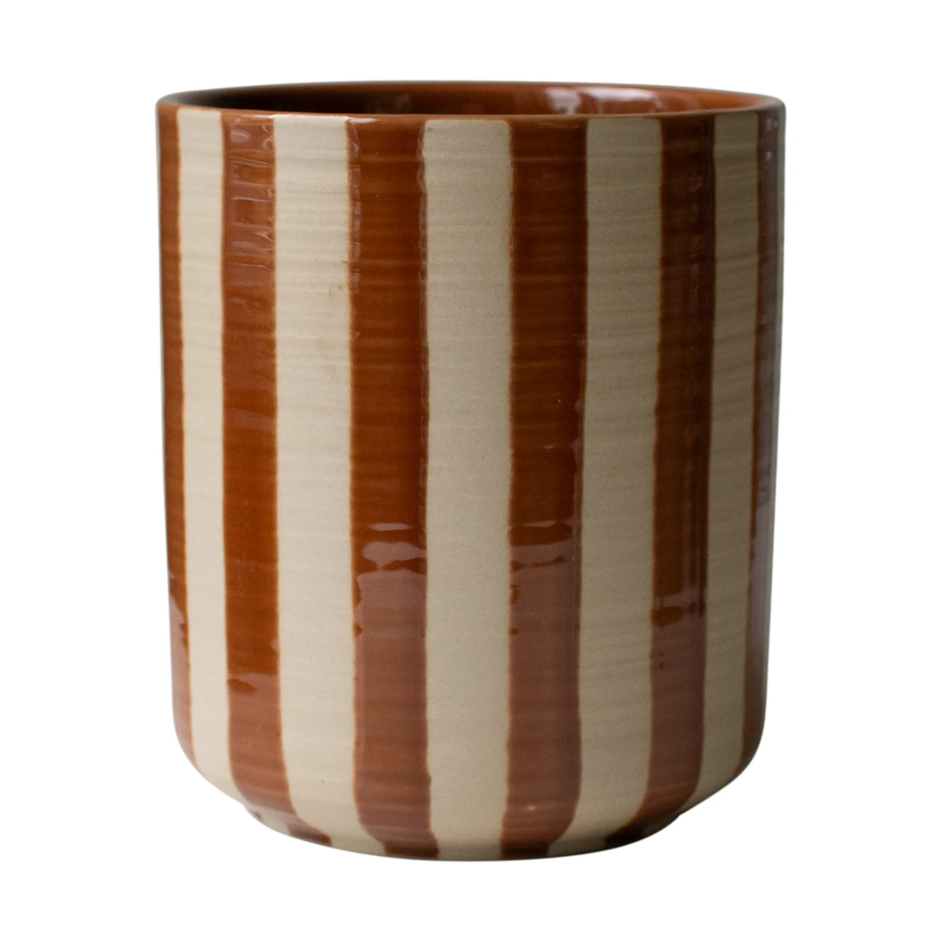 Doniczka Line Ø14x16 cm, Stripe nugat DBKD