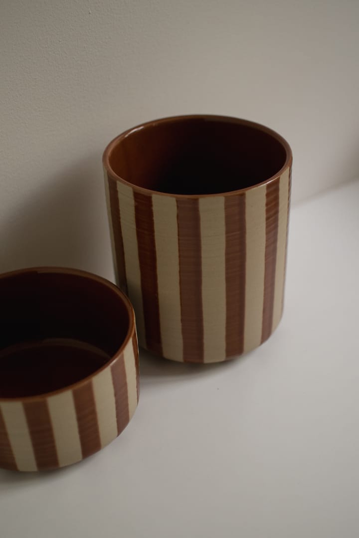 Doniczka Line Ø14x16 cm, Stripe nugat DBKD