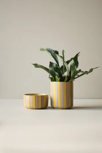 Doniczka Line Ø14x16 cm - Yellow - DBKD