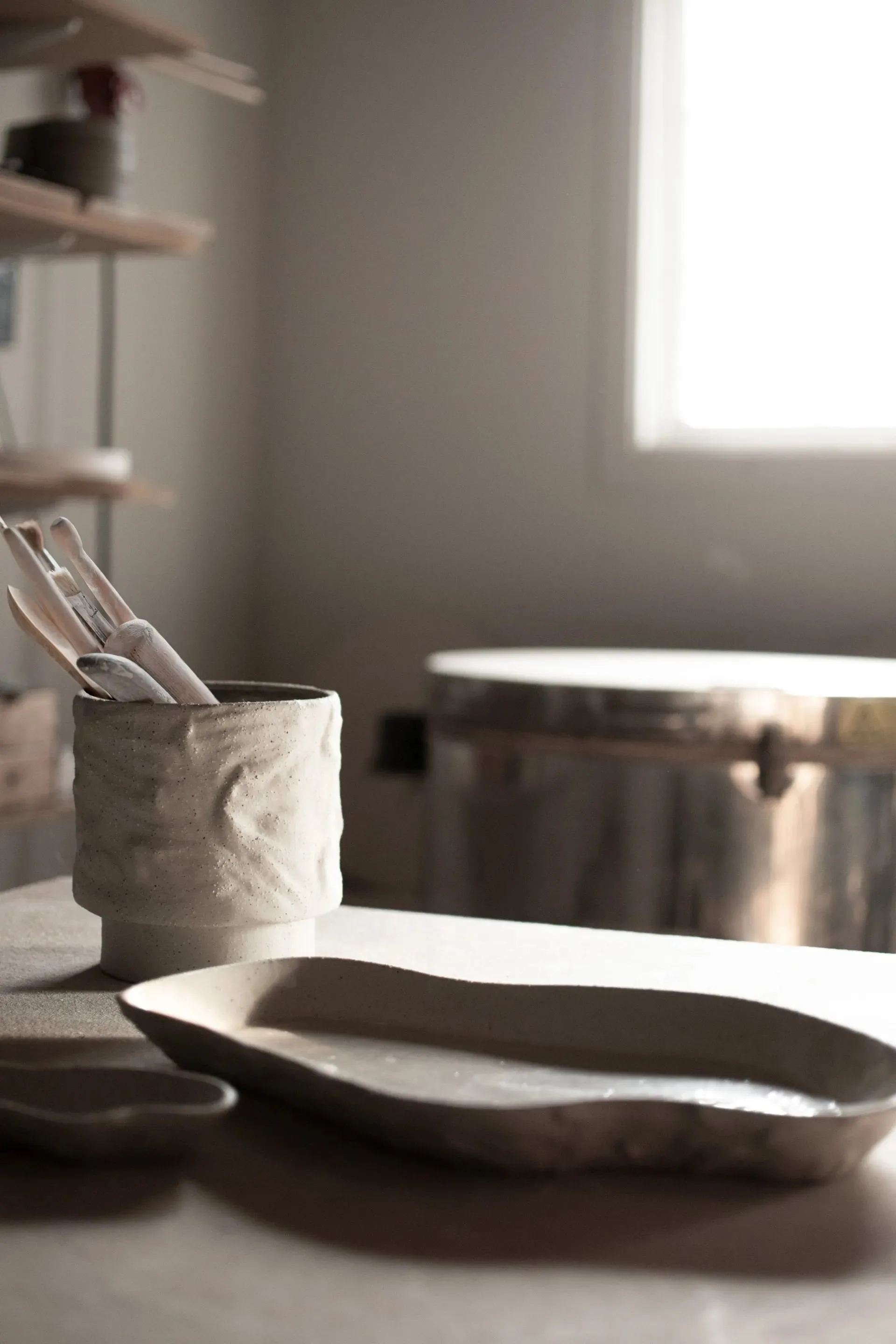 Flow talerz large 25x40 cm, Piaskowy DBKD