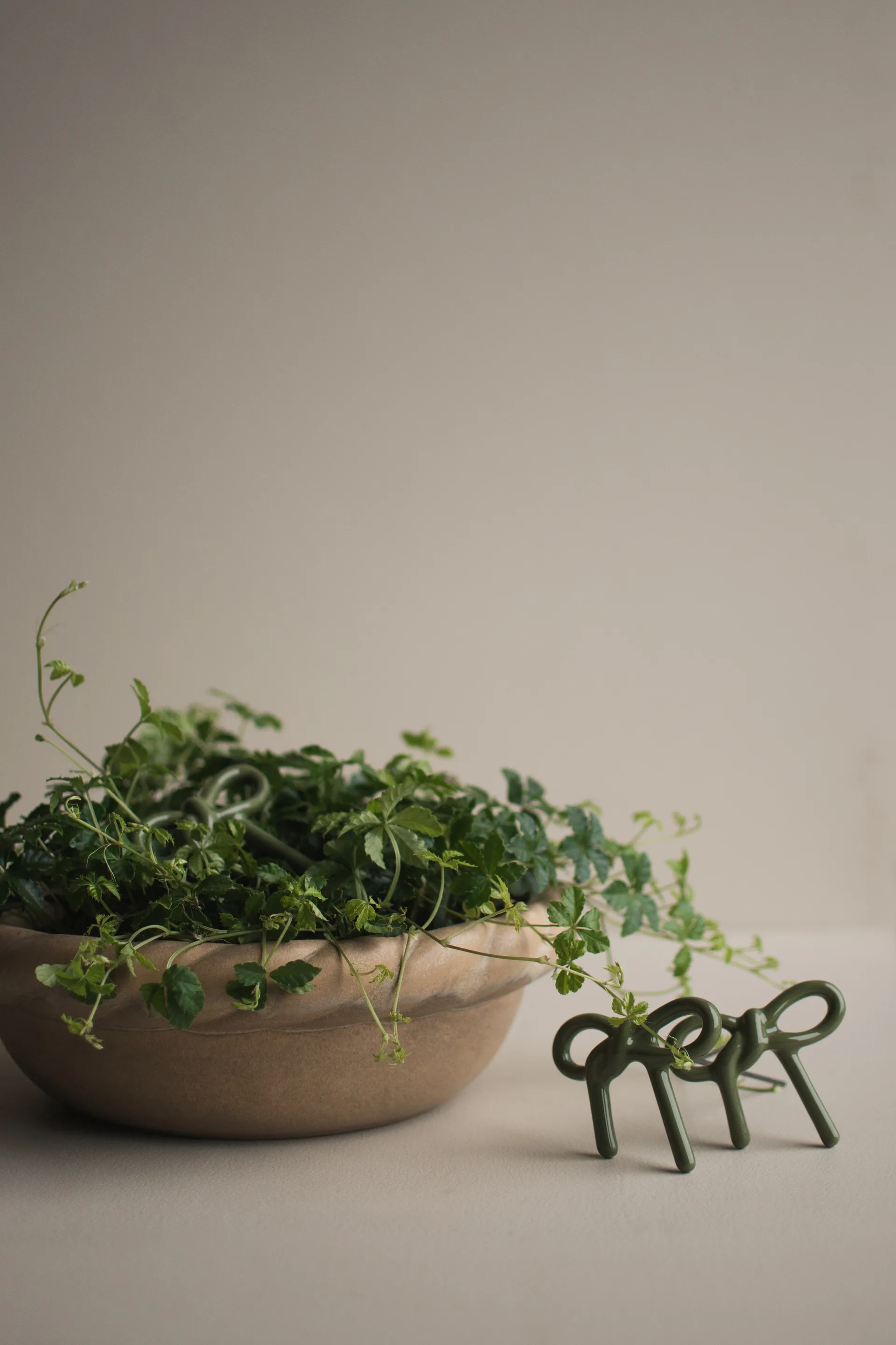 Ozdoba do doniczki Bow, Błyszcząca zieleń DBKD