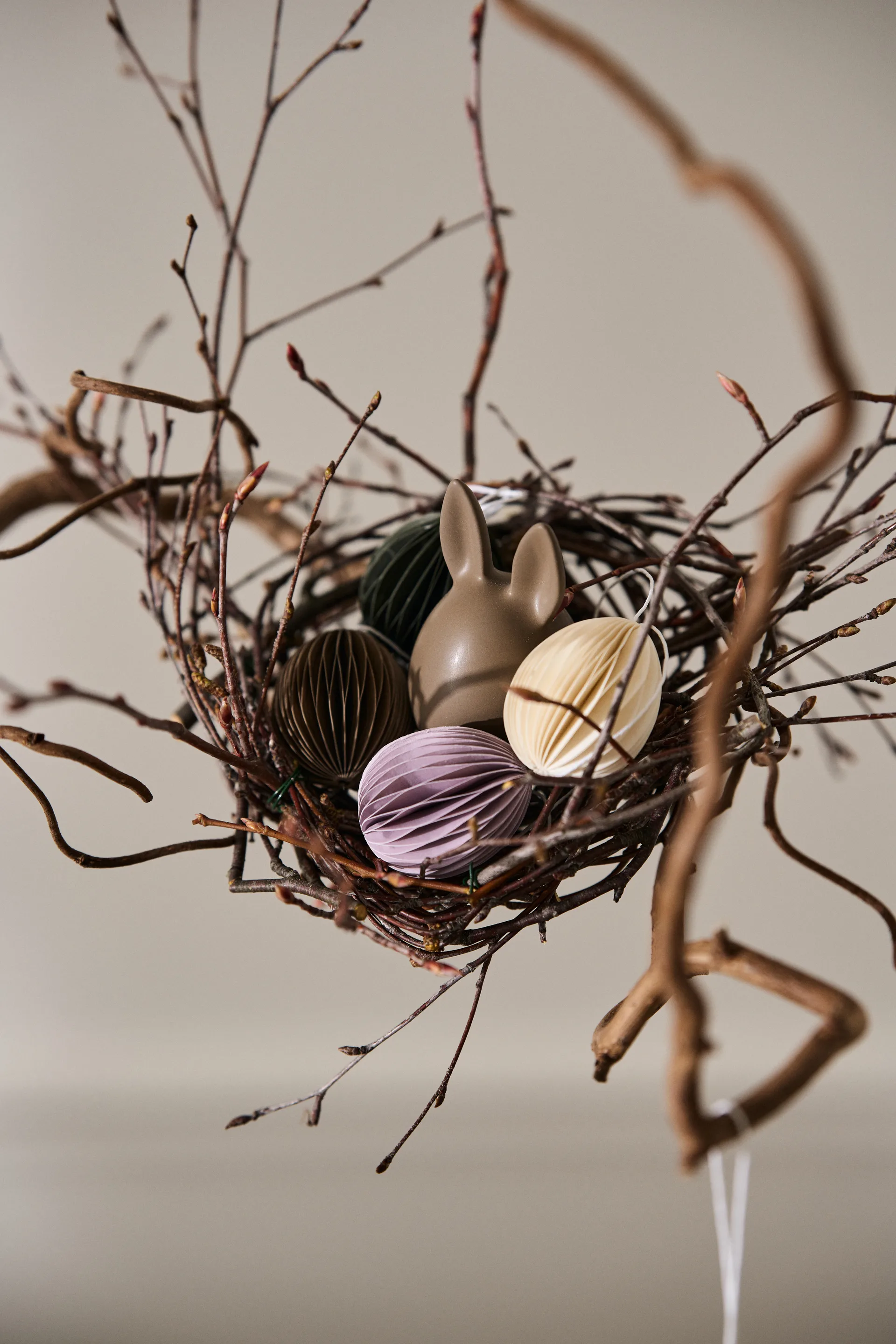 Papierowa zawieszka wielkanocna Ovoid 4 cm, Piaskowy DBKD