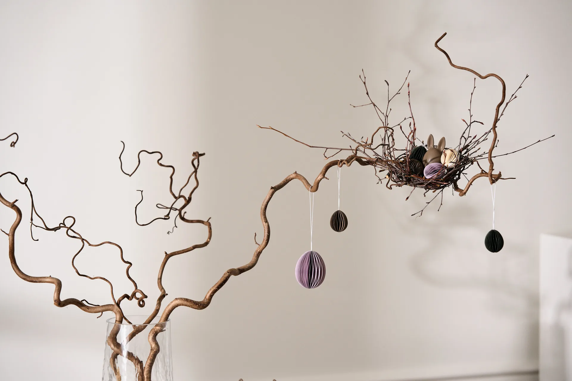 Papierowa zawieszka wielkanocna Ovoid 4 cm, White DBKD