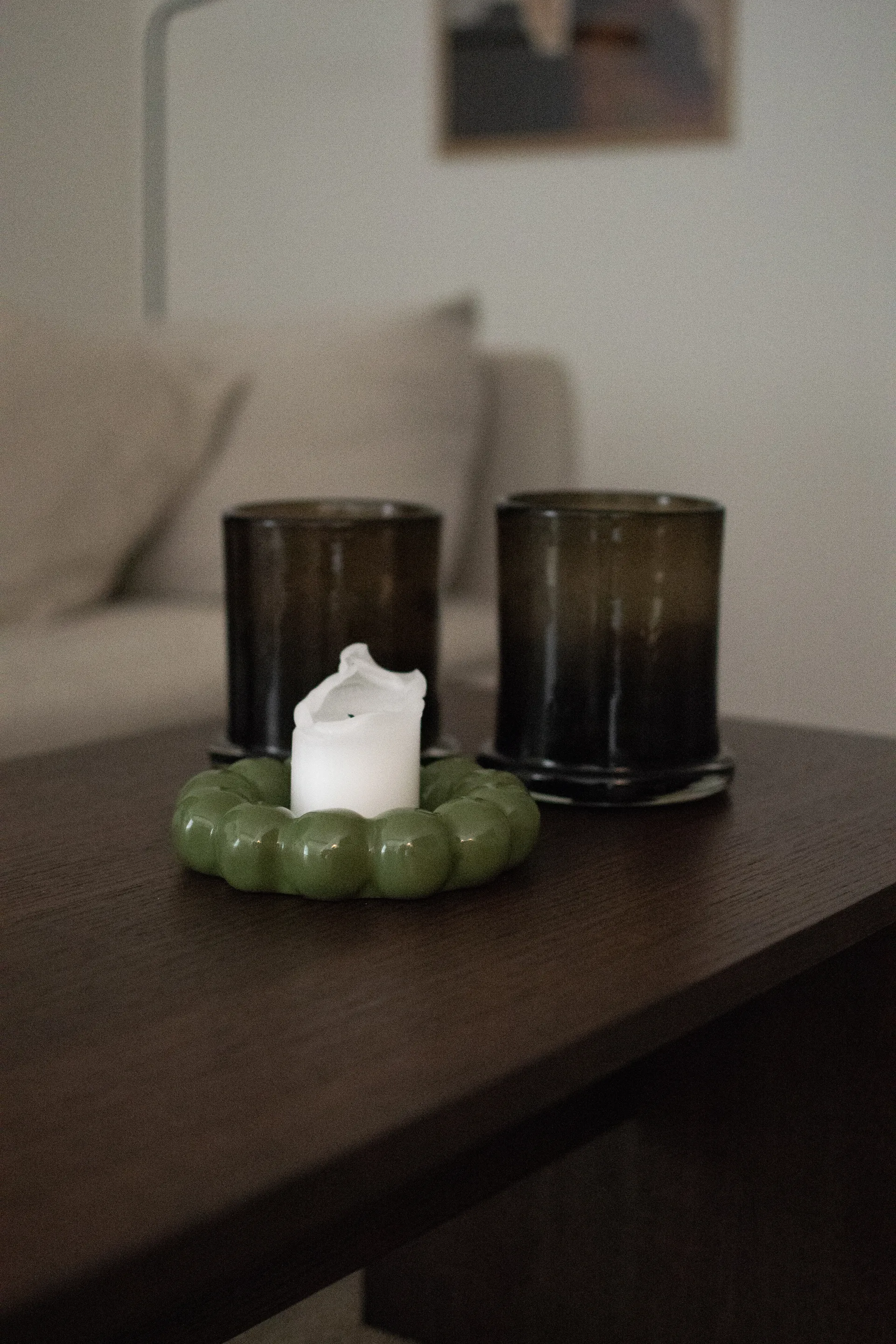 Podstawka na świecę Bright Ø17 cm, Błyszcząca zieleń DBKD