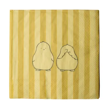 Serwetki Chubby chicken stripe 20 szt. - Creme, 33x33 cm - DBKD