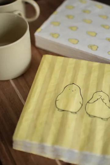 Serwetki Chubby chicken stripe 20 szt. - Creme, 33x33 cm - DBKD