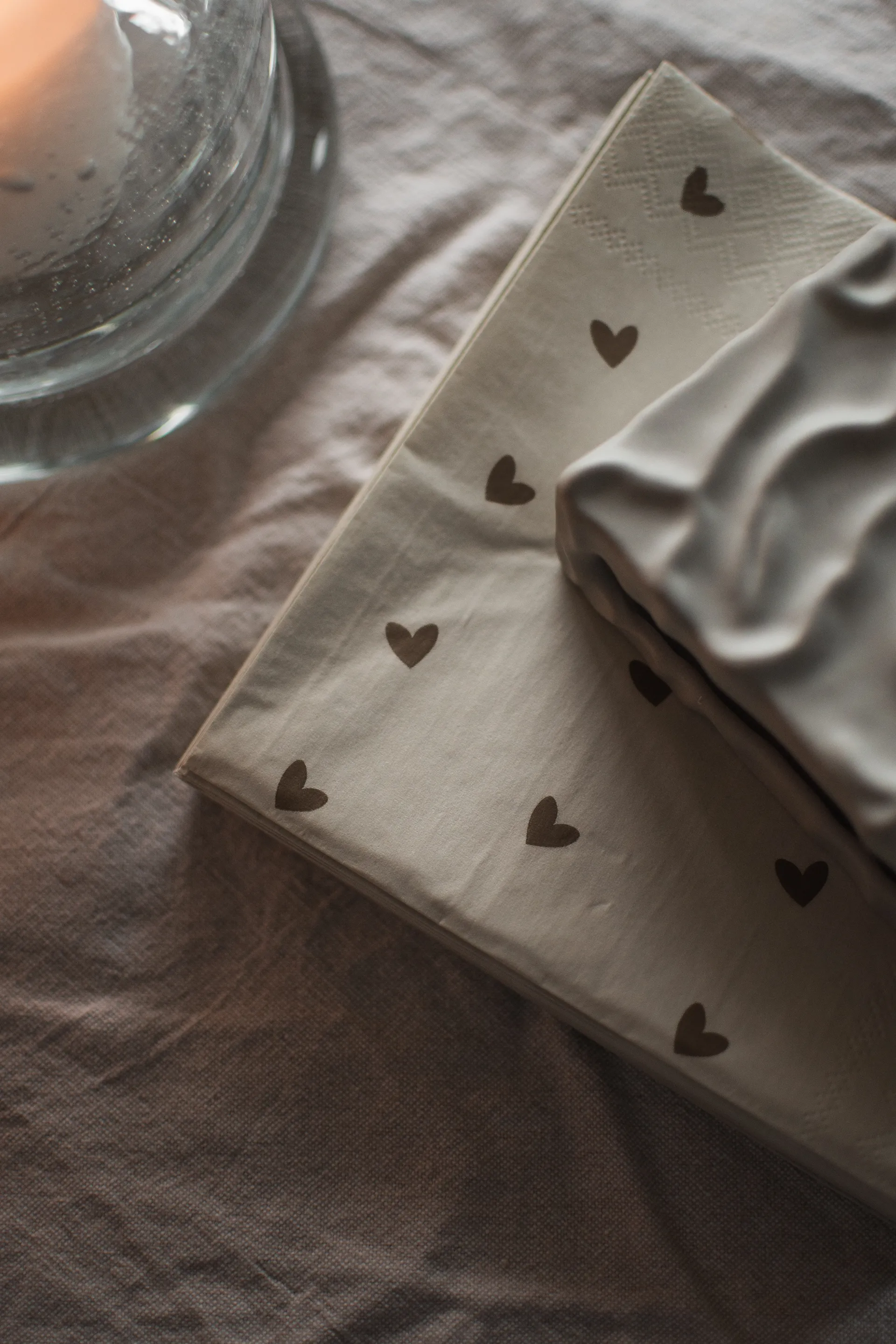 Serwetki papierowe Heart 33x33 cm, 20 szt., Brązowo-beżowy DBKD