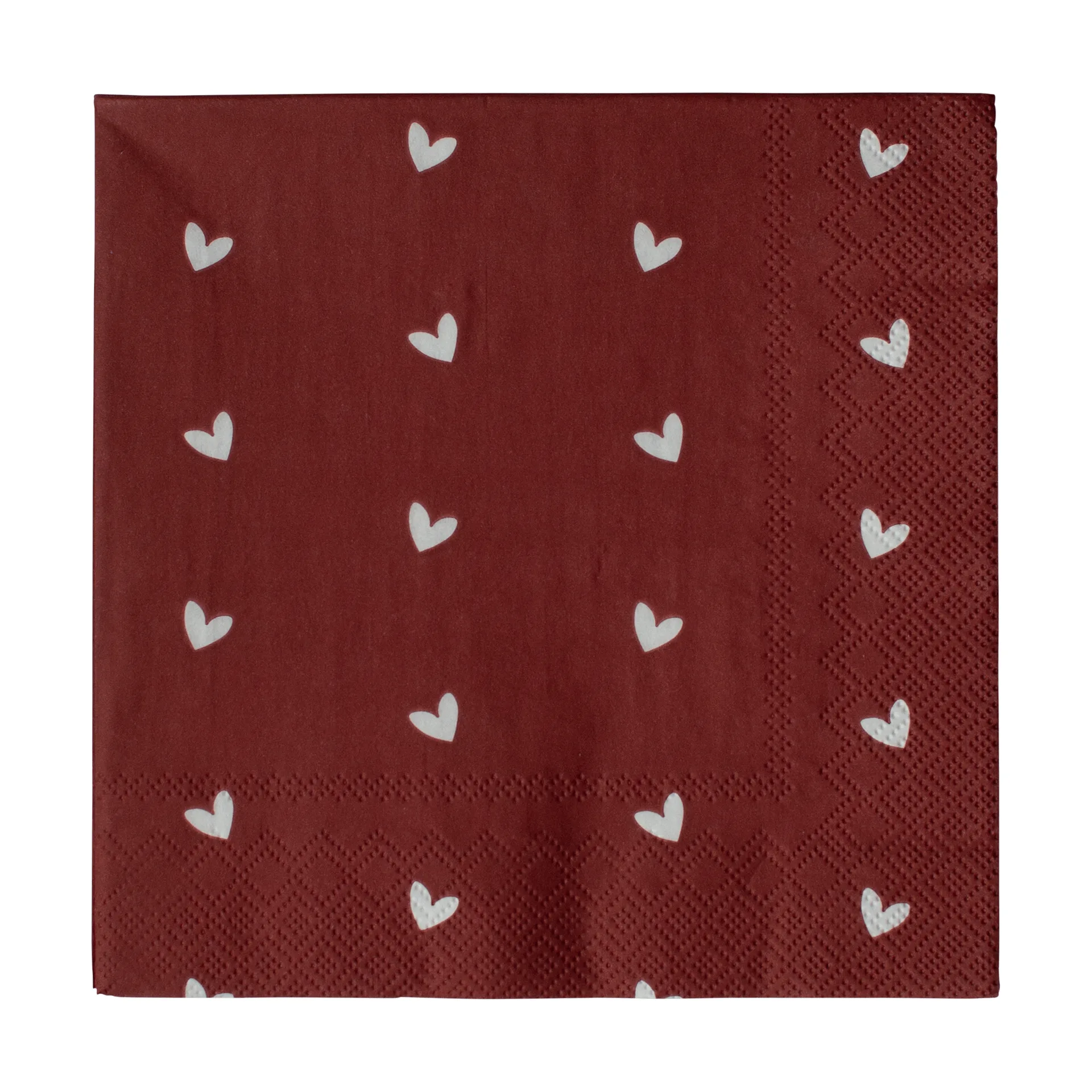Serwetki papierowe Heart 33x33 cm, 20 szt., Dark red DBKD