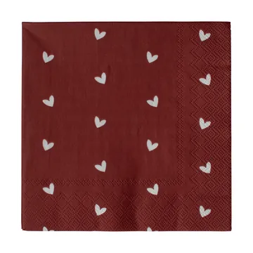 Serwetki papierowe Heart 33x33 cm, 20 szt. - Dark red - DBKD